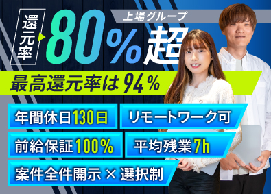 フルウィル株式会社 ITエンジニア／還元率80％以上／前給保証／フルリモート可