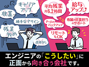 株式会社リズネット 開発エンジニア／残業月6.2h／土日祝休／最先端・在宅案件有