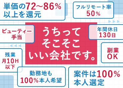 株式会社Ｅｎｆａｓｔ－Ｔｅｃｈ ITエンジニア／還元率86％／フルリモート多数／年休130日