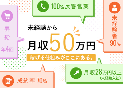 株式会社アドミクスライン 稼げる営業／月給28万円／年休132日以上／アポ取りなし