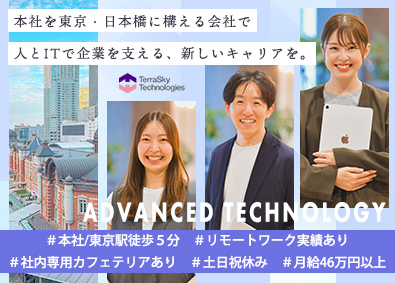 株式会社テラスカイ・テクノロジーズ(テラスカイグループ) 人とITで企業を支援する法人営業／月給46万円以上／日本橋