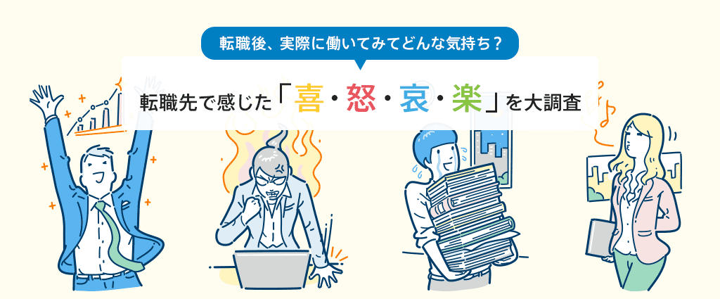転職後、実際に働いてみてどんな気持ち？　転職先で感じた「喜・怒・哀・楽」を大調査
