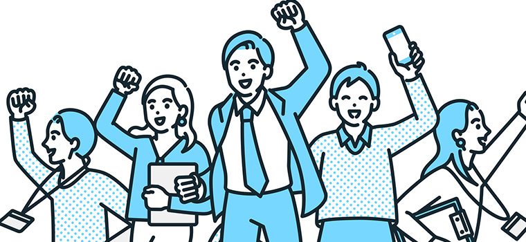 就活中の男女のイラストイメージ