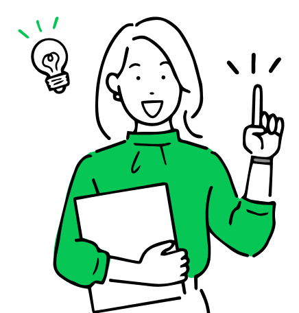 人差し指を立てる女性のイラスト