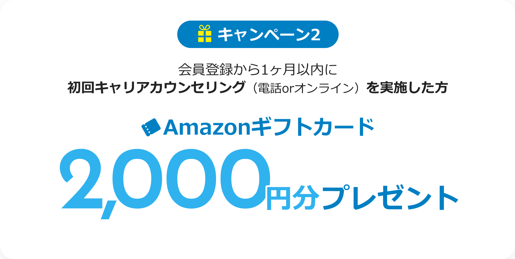 キャンペーン2 2,000円分のAmazonギフトカードプレゼント