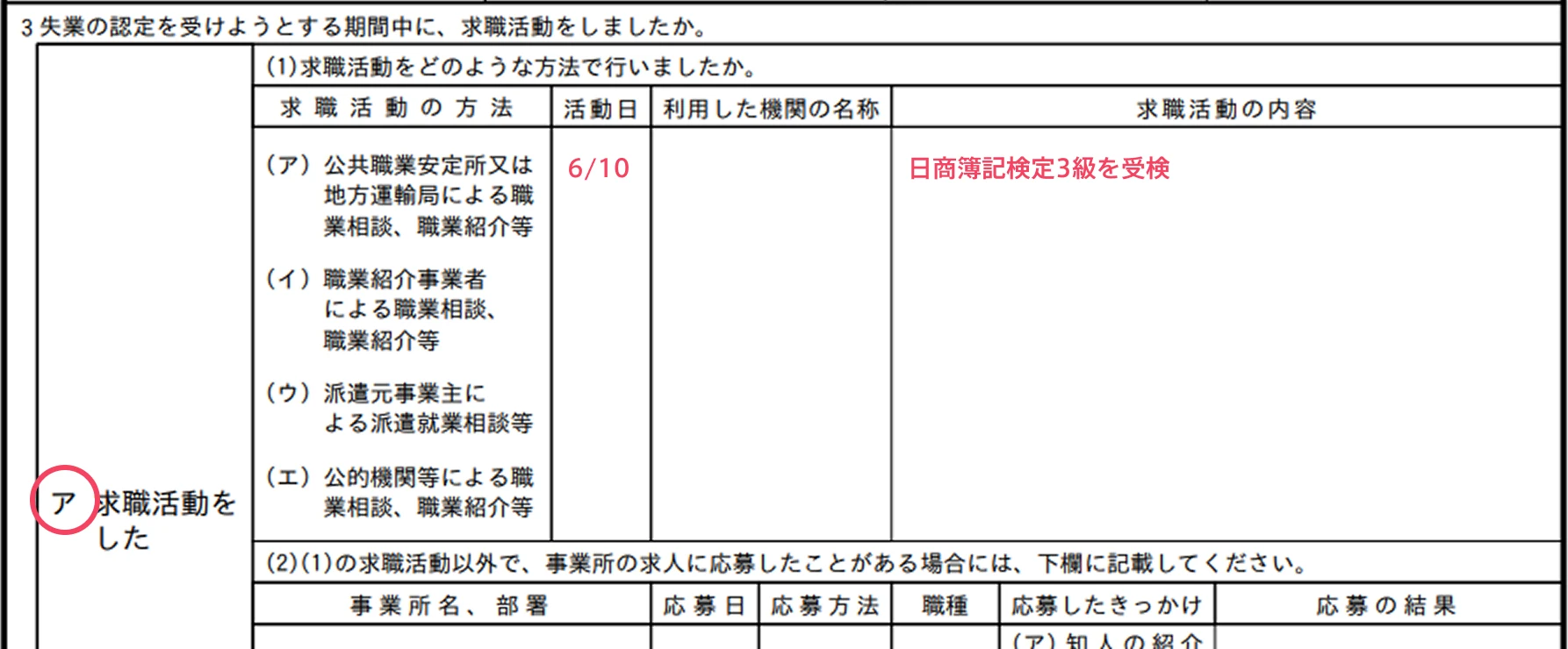 図説「国家試験や検定などを受験した場合」