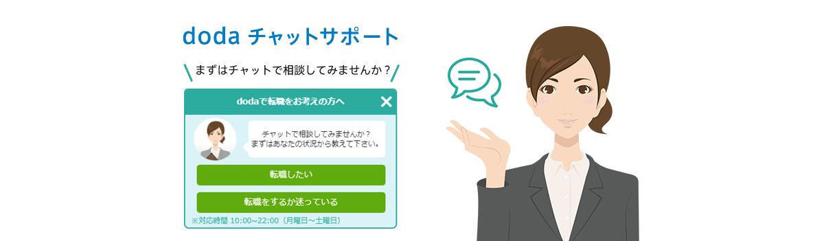 dodaチャットサポート まずはチャットで相談してみませんか?