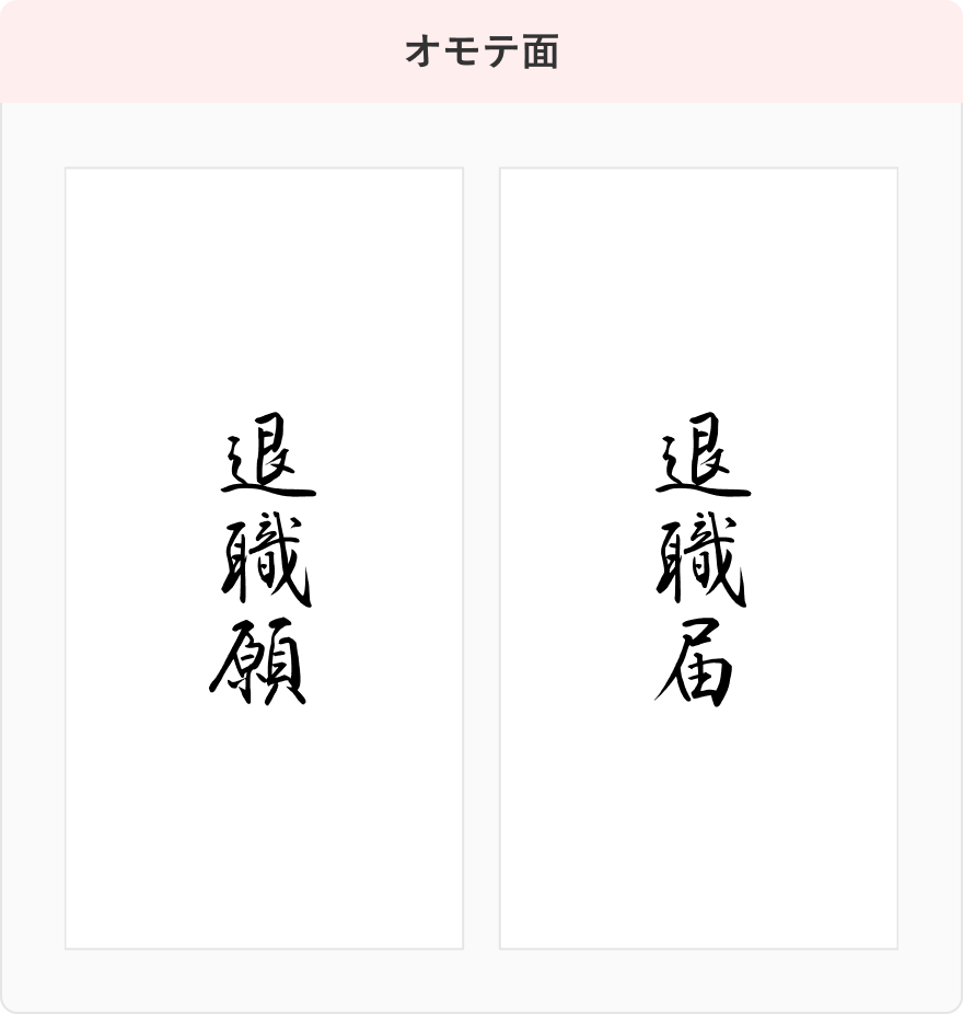 退職願・退職届の封筒のオモテ面の画像