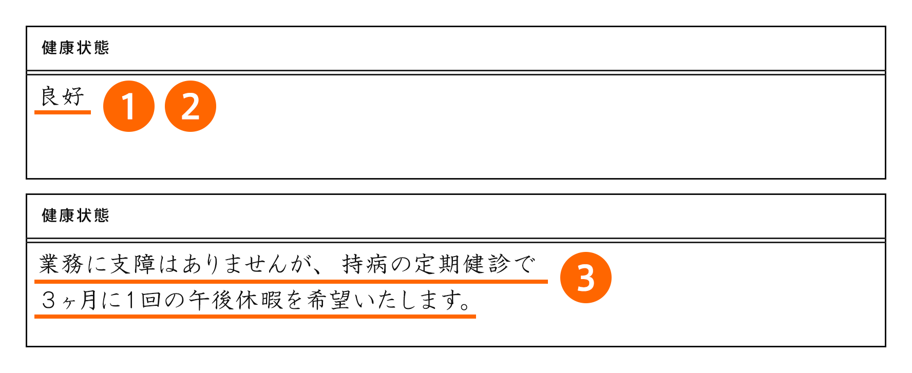 履歴書の健康状態欄の正しい書き方と内容