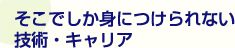 そこでしか身につけられない技術・キャリア