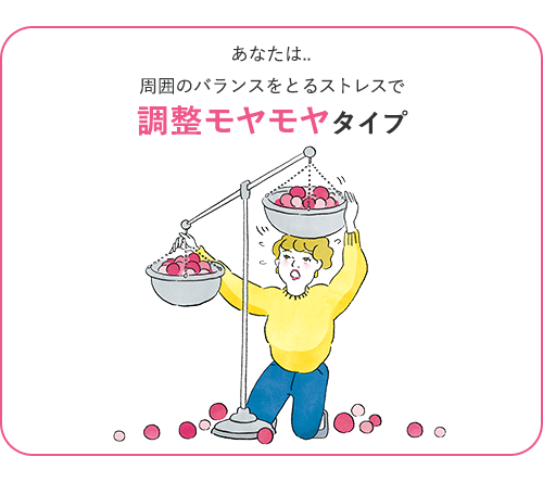 あなたは…周囲のバランスをとるストレスで調整モヤモヤタイプ